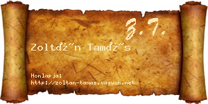 Zoltán Tamás névjegykártya
